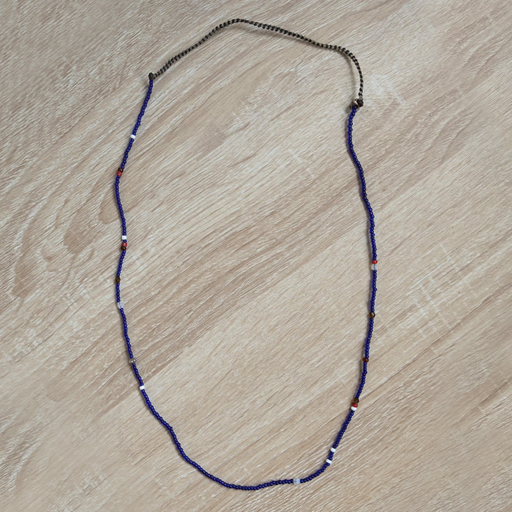 [North Works]  D-506 seed beads necklace Blue