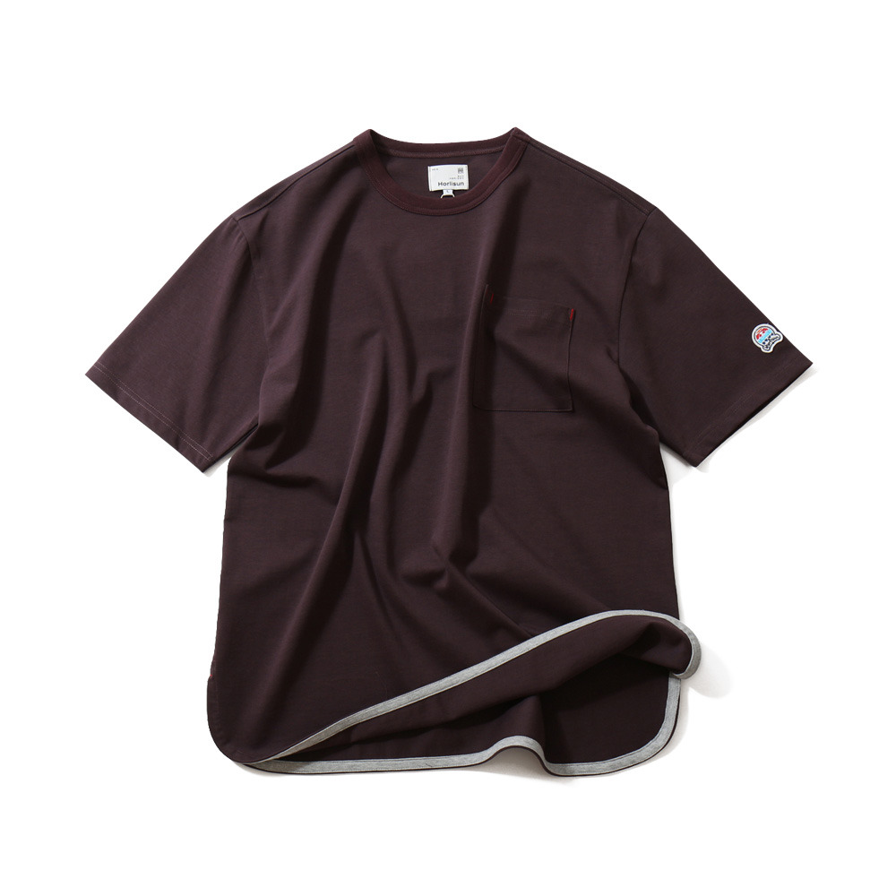 [Horlisun]  20SS Emery Short Sleeve Pocket Seasonal T-shirts Bold Burgundy  