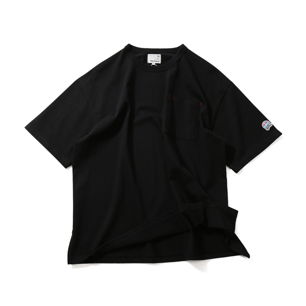 [Horlisun]  20SS Lawrence Overfit Short Sleeve Pocket T-shirts Black  