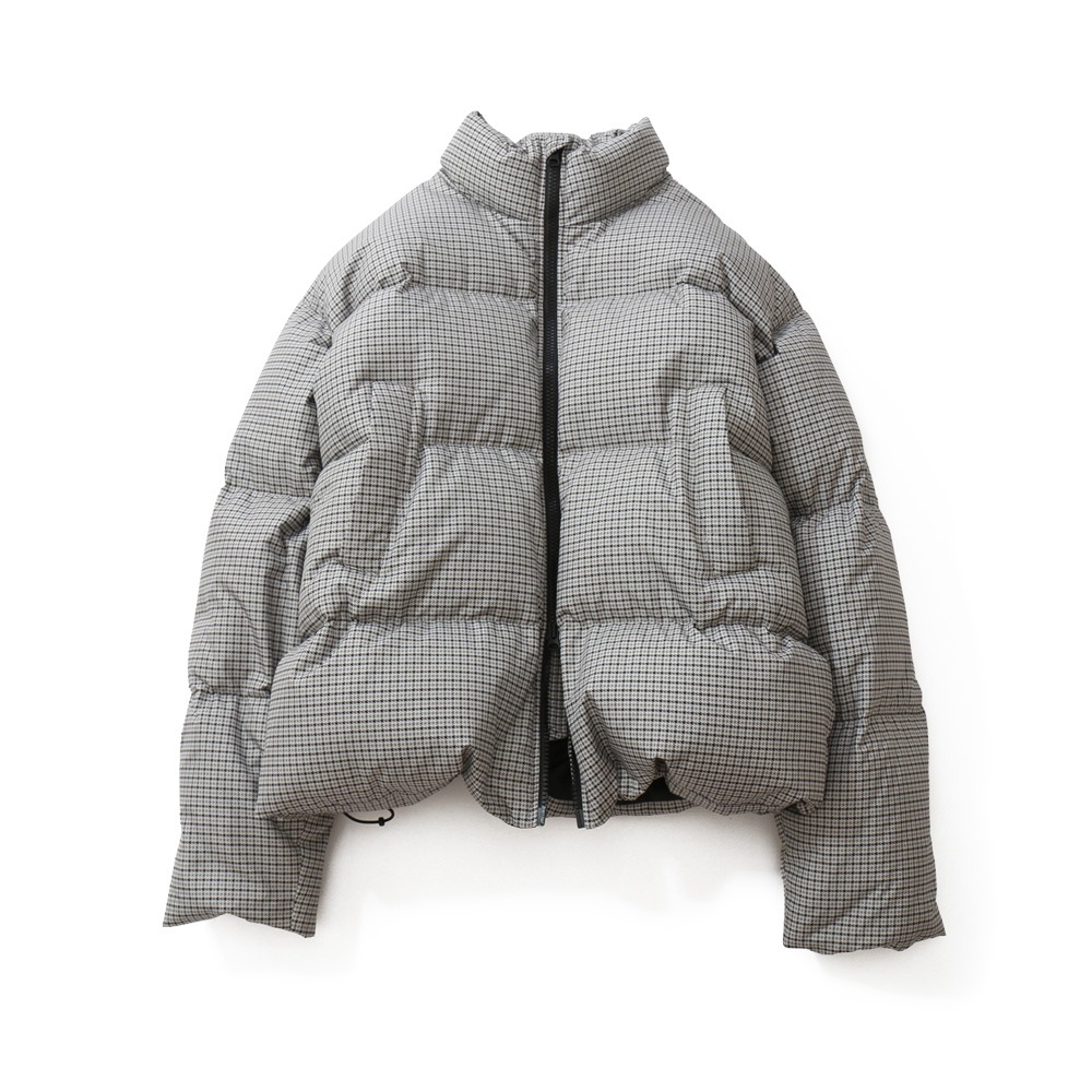 [Horlisun]  20FW Southpark Check Pattern Duckdown Jacket Grey Beige