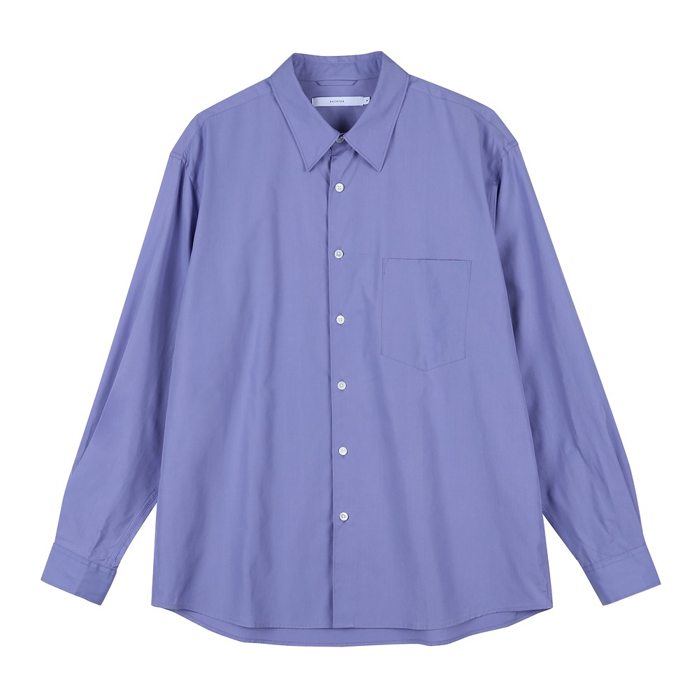[Shirter]  Cotton Wide Shirt Sax (Original Fabric)