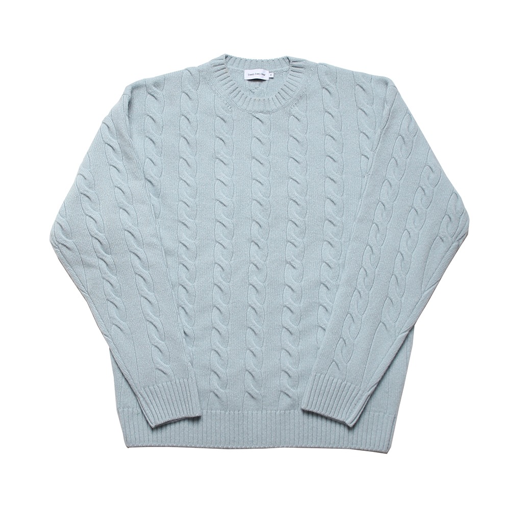 [Steady Every Wear]  Cozy Wool Cashmere Cable Knit Winter Sky   Season Off 