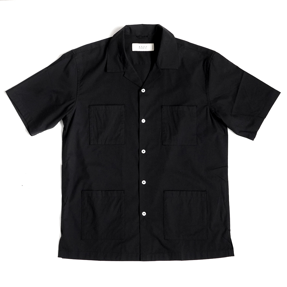 [Shirter]  4P Open Collar Shirt Black   30% Season Off 