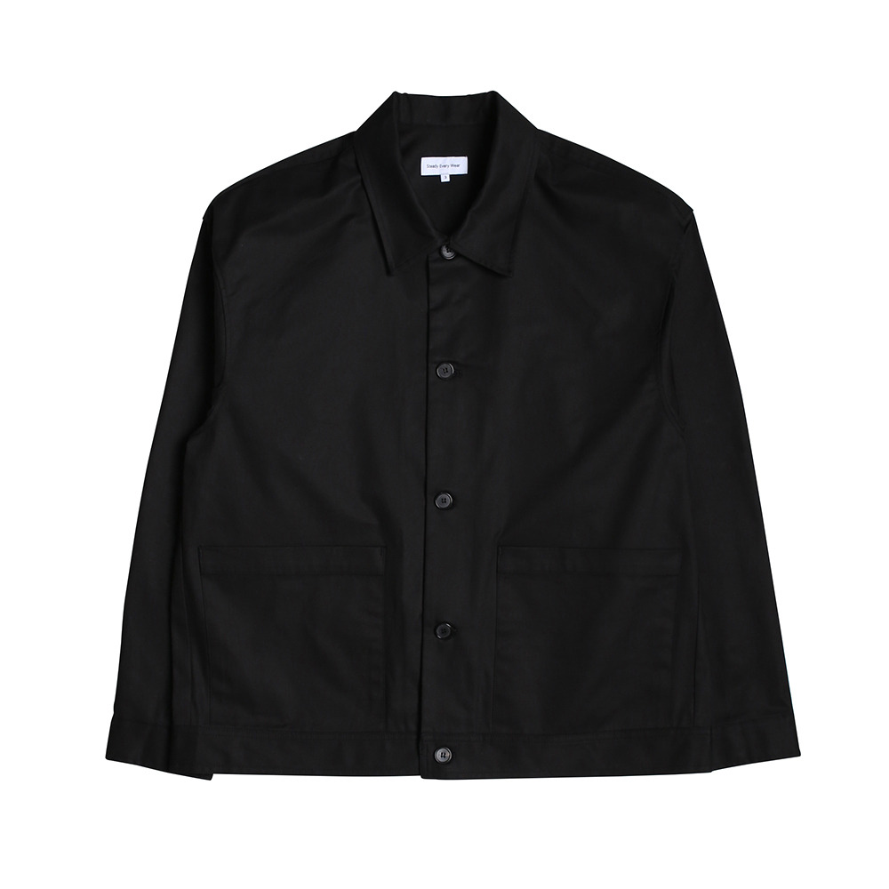 [Steady Every Wear]  Relaxed Cotton Jacket Black   20% Season Off 