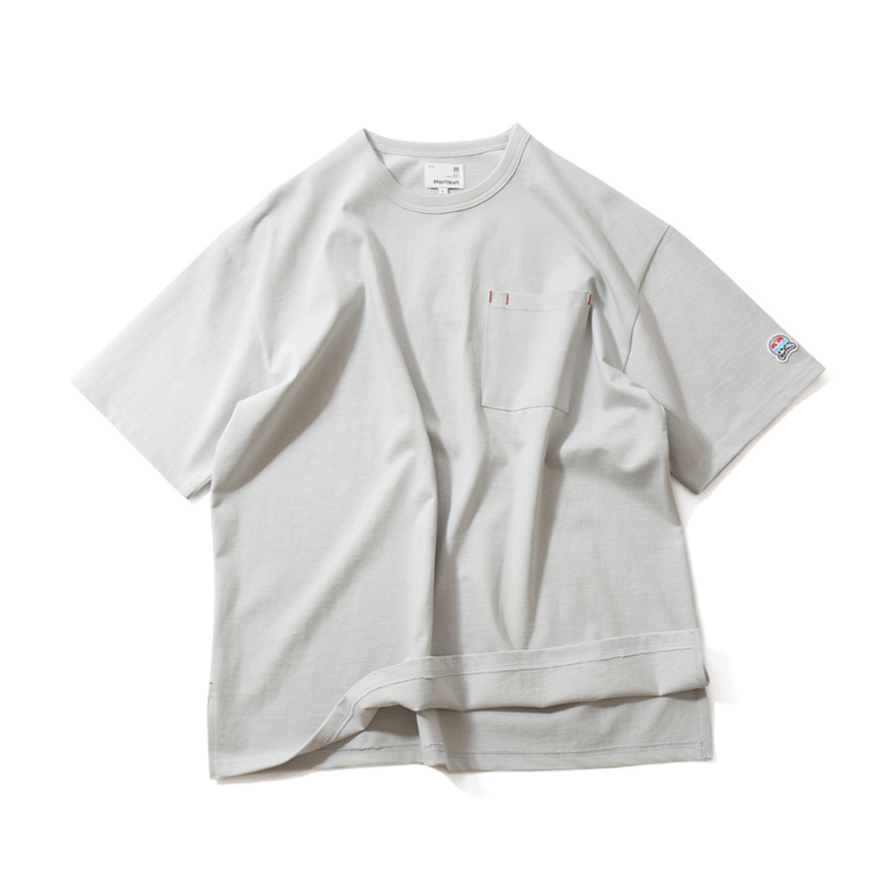 [Horlisun]  20SS Lawrence Overfit Short Sleeve Pocket T-shirts Light Grey