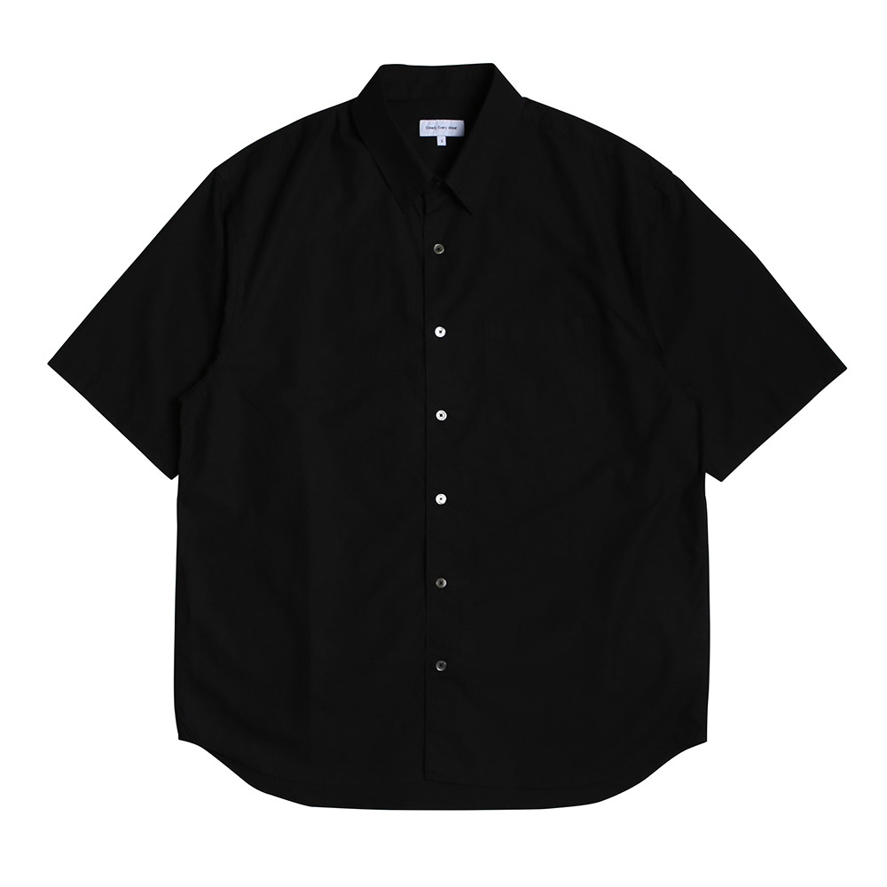 [Steady Every Wear]  Relaxed Half Sleeved Daily Shirts Black