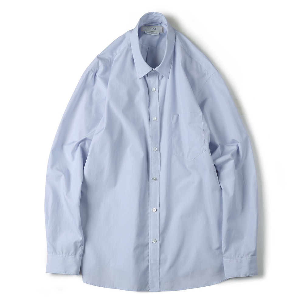 [Shirter]  High Density Blue Stripe Standard Shirt White (Original Fabric)  