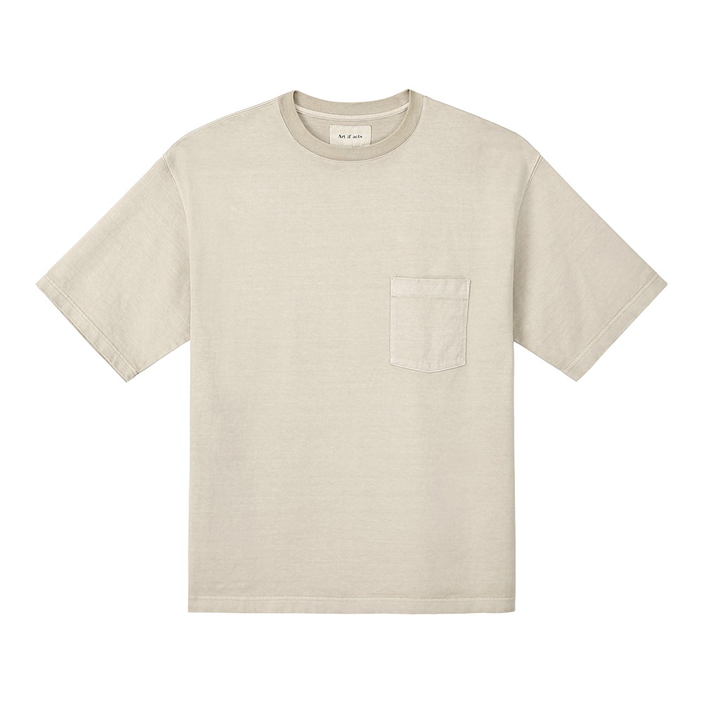 [Art if acts]  One Pocket Garment Dyeing T-Shirts Sand