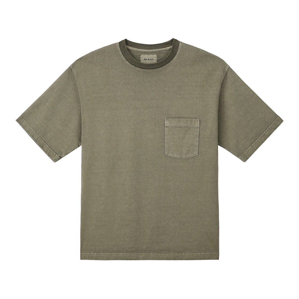 [Art if acts]  One Pocket Garment Dyeing T-Shirts Olive