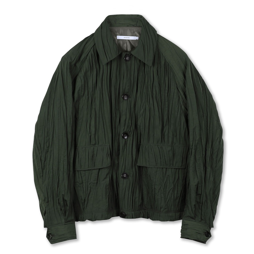 [Shirter]  Wrinkle Short Jacket Green