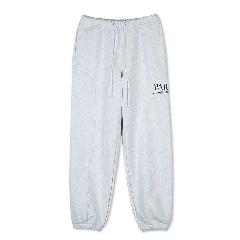 [Shirter]  Paris Printed Sweatpants Melange White