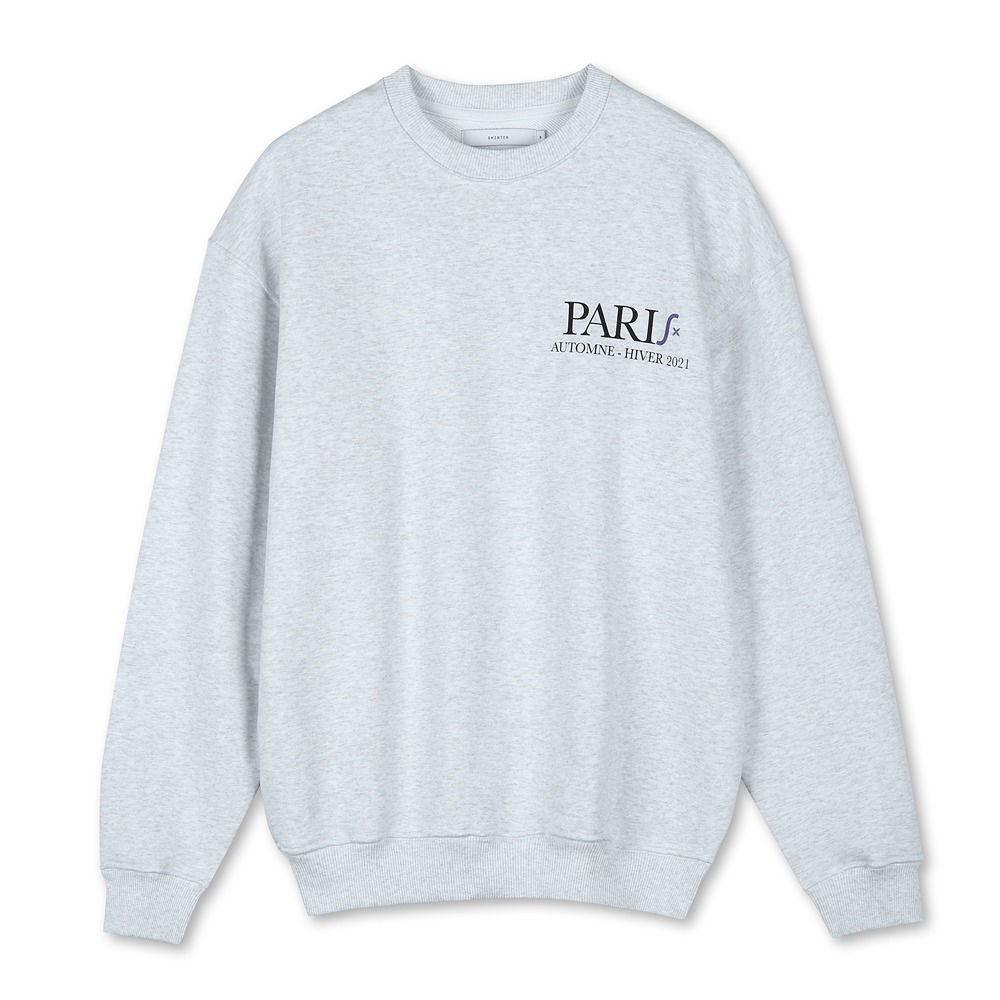 [Shirter]  Paris Printed Sweatshirt Melange White