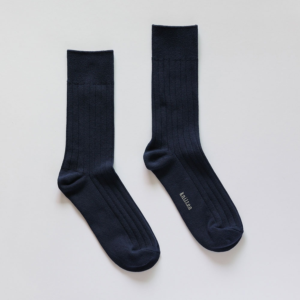 [Knilton]  [022-001] Double Cylinder Socks Navy  
