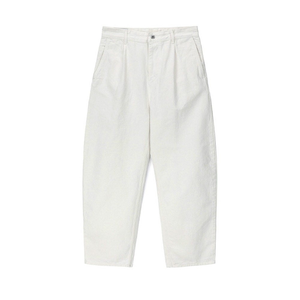 [Art if acts]  One Tuck Curve Denim Pants Off White