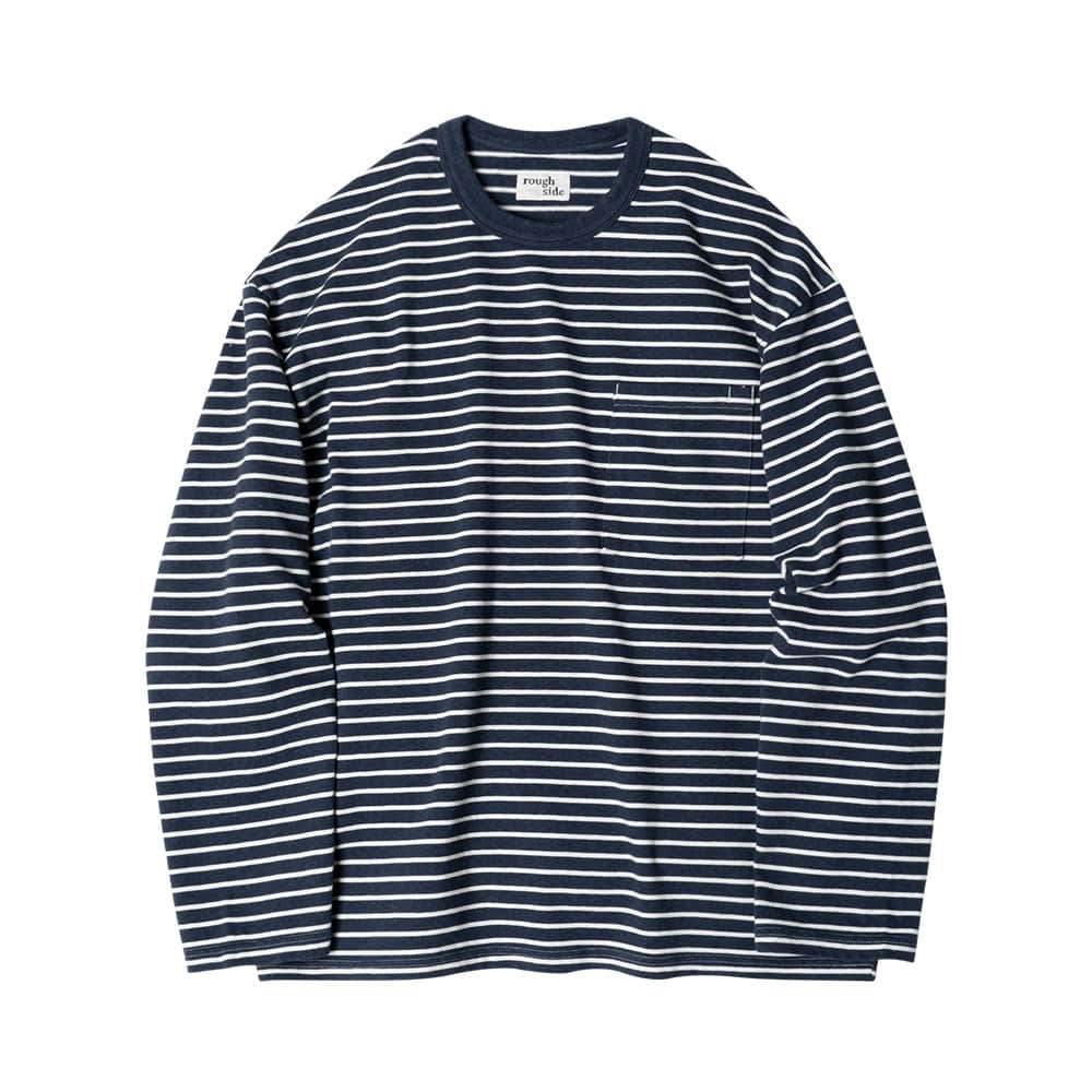 [Rough Side]  22S/S Primary Long Sleeve Navy ST