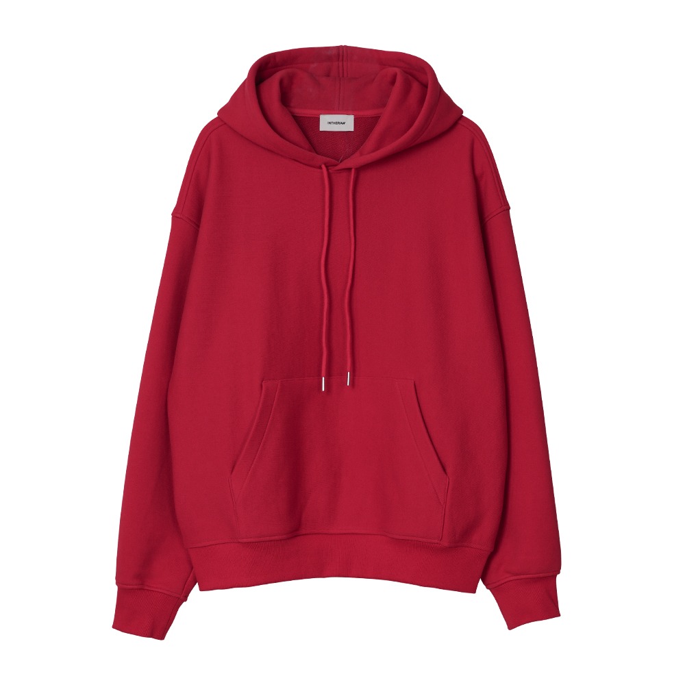 [INTHERAW]  2022 Essential Sweat Parka Deep Red