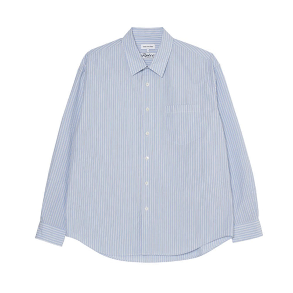 [Steady Every Wear]  Relaxed Daily Shirts Sax Stripes