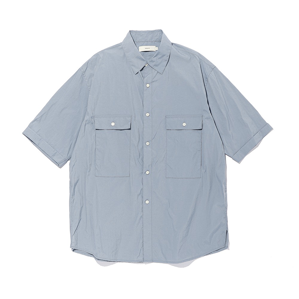 [Ourselves]  Artisan Nylon Half Shirts Dove Blue