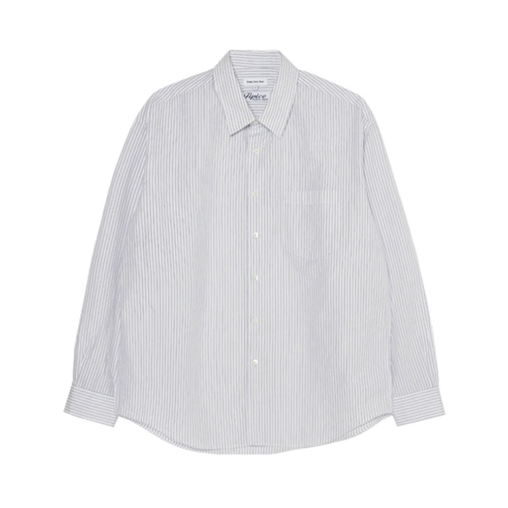[Steady Every Wear]  Relaxed Daily Shirts White Stripes