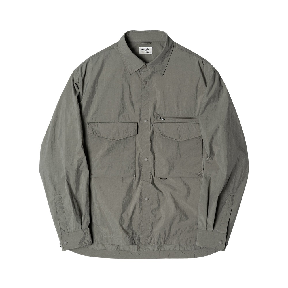 [Rough Side]  Crunch Shirt Jacket Khaki