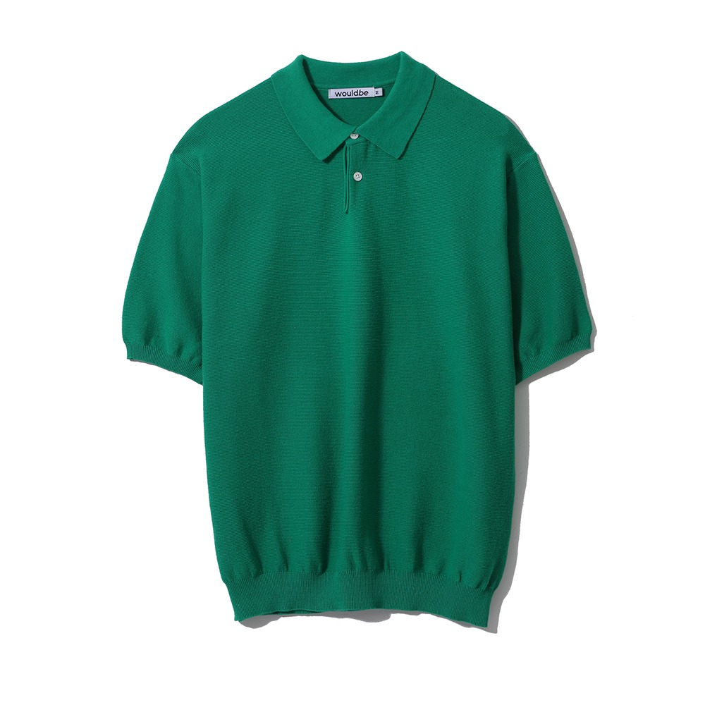 [Would Be]  Hard Twist Polo Knit Green