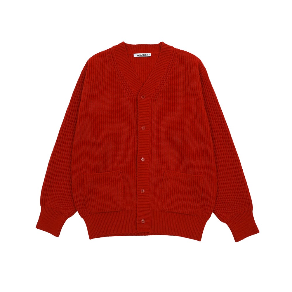 [Would Be]  Heavy Cashmere Cardigan Red