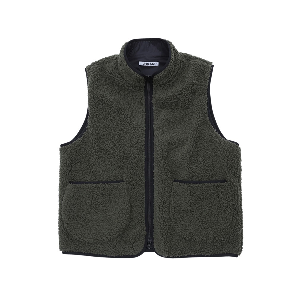 [Would Be]  Teddy Sherpa Vest Olive  