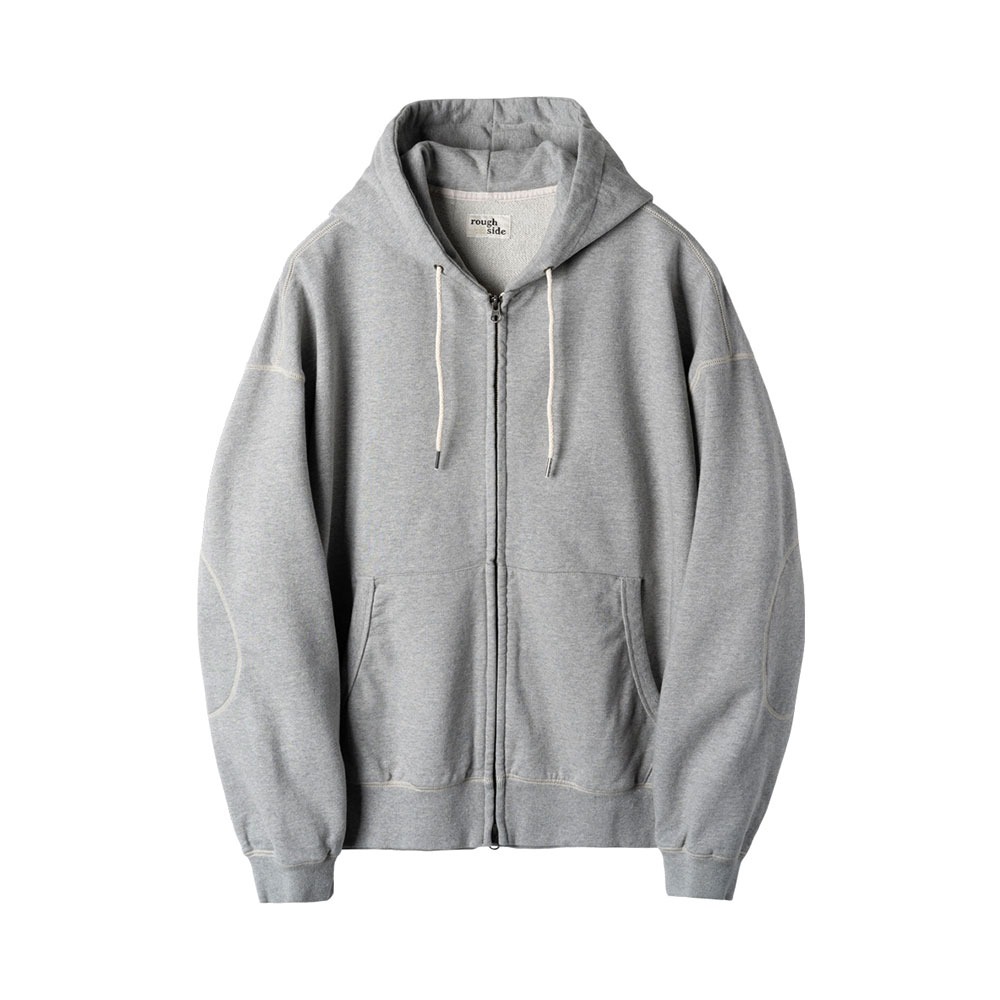 [Rough Side]  24SS Oversized Zip Up Hoodie M.Grey