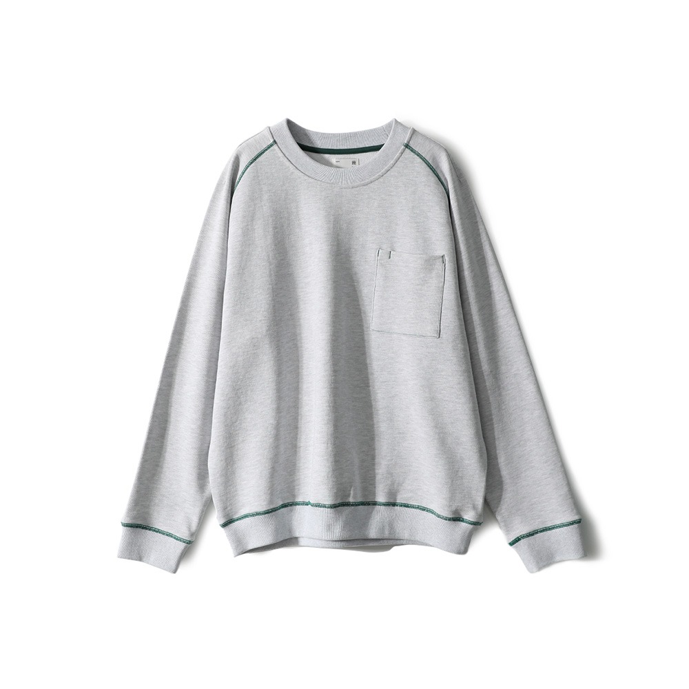 [Horlisun]  24SS Sugarpine Raglan Sweatshirt Melange Gray Green