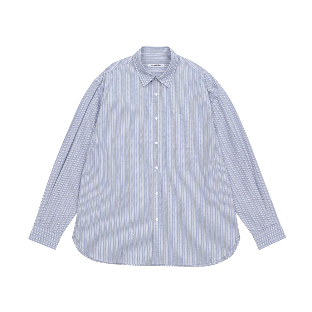 [Would Be]  Relaxed Stripe Shirts Blue