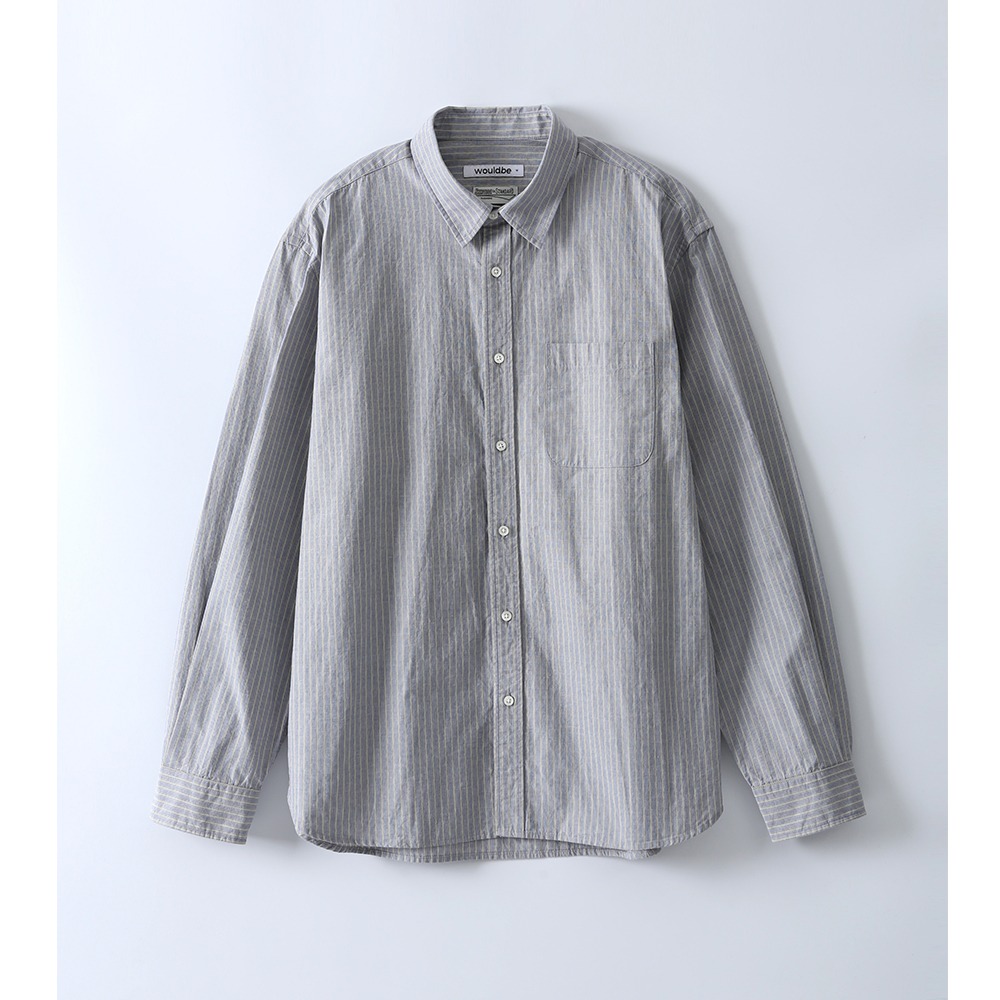 [Service Of Standard]  Relaxed Stripe Shirts Yellow Indigo (Project.11)