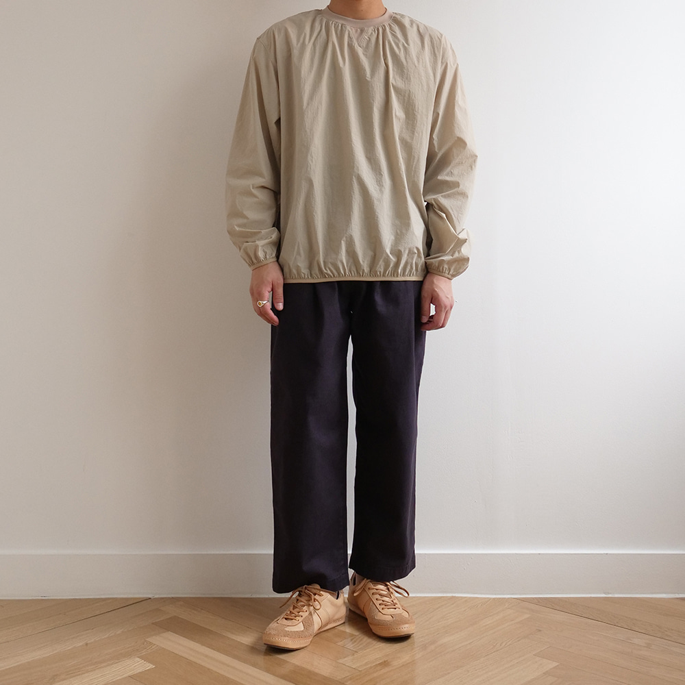 [Rough Side]  Shirring Pullover Shirts Oatmeal