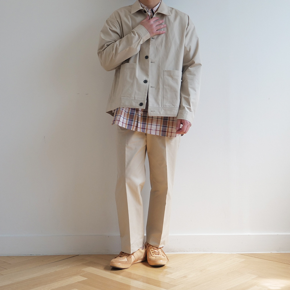 [Steady Every Wear]  Wide Tapered Cotton Pants Beige