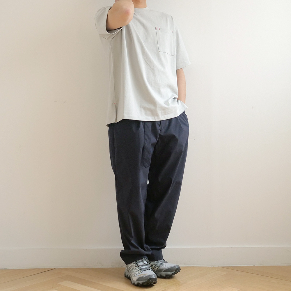 [Horlisun]  20SS Lawrence Overfit Short Sleeve Pocket T-shirts Light Grey