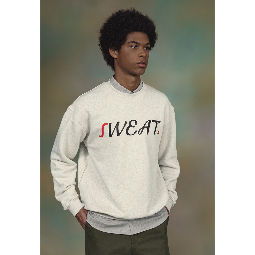 [Shirter]  Sweat Printed Sweatshirt Melange Ivory