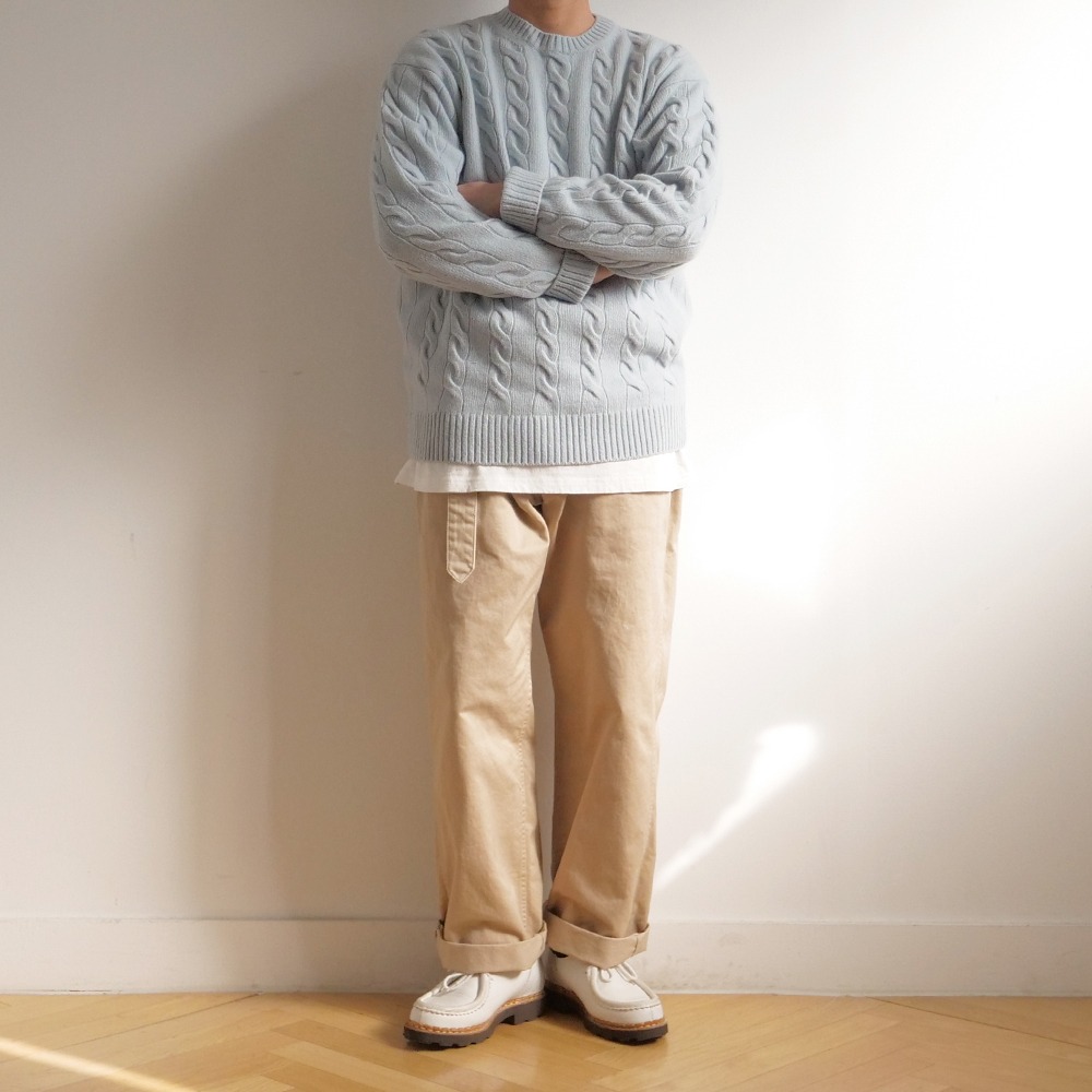 [Steady Every Wear]  Cozy Wool Cashmere Cable Knit Winter Sky   Season Off 