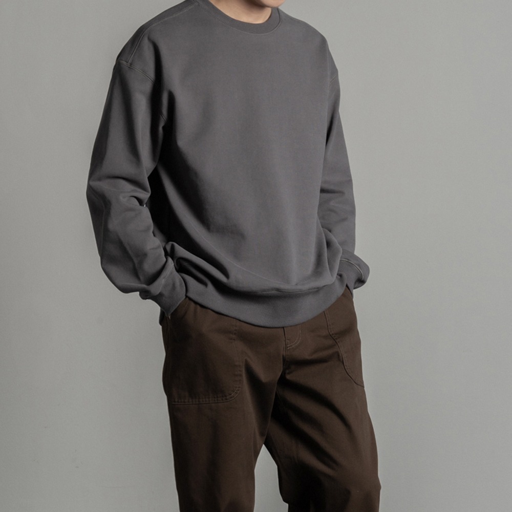 [Rough Side]  22S/S Oversized Sweat Shirt Charcoal
