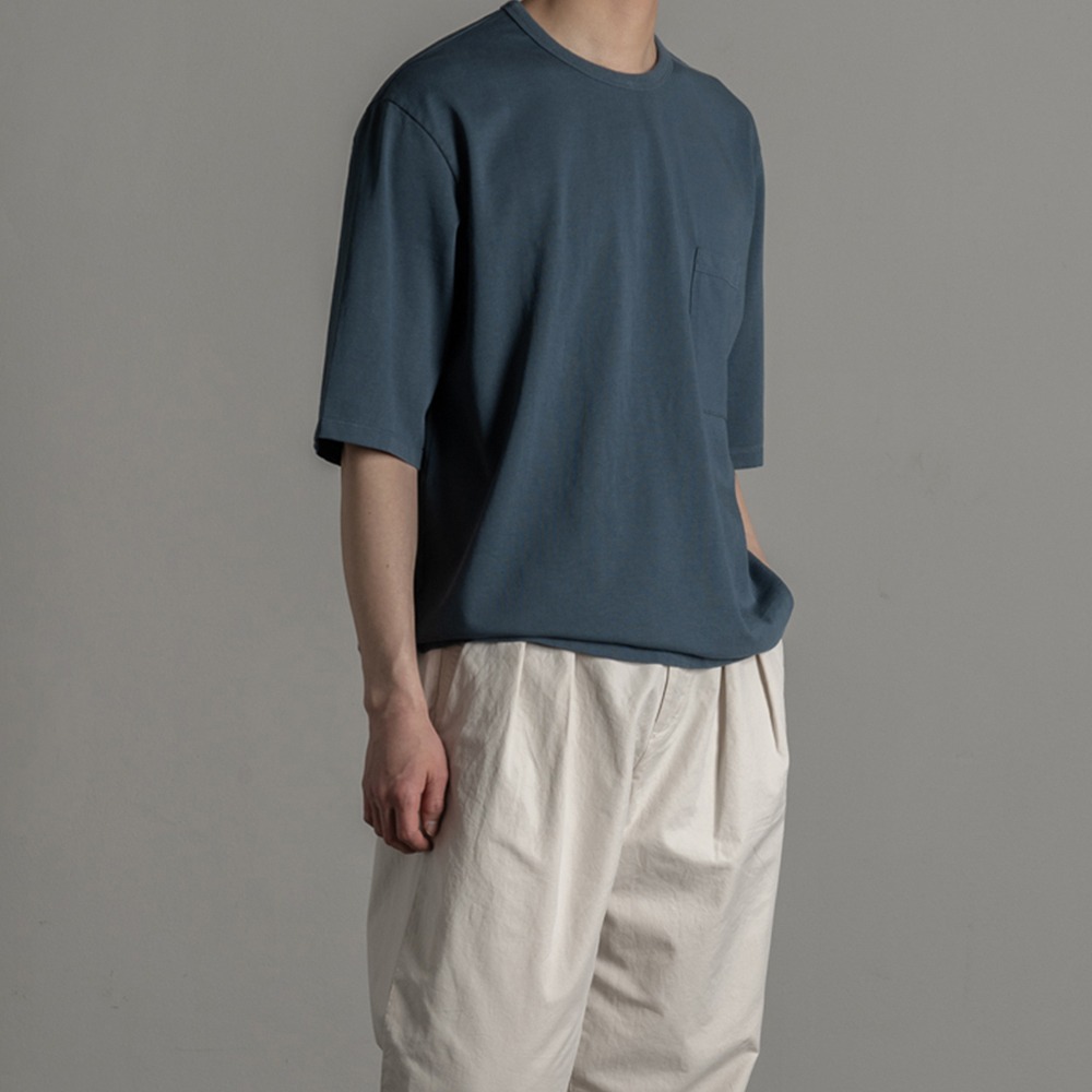 [Rough Side]  Primary Half T-Shirt Pale Blue
