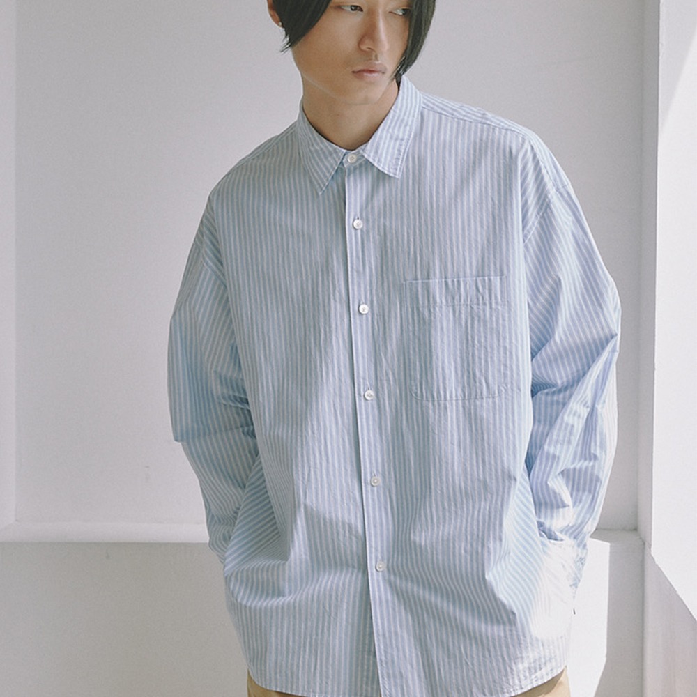 [Coddler]  Typewriter Organic Cotton Complete Shirts Stripe Blue