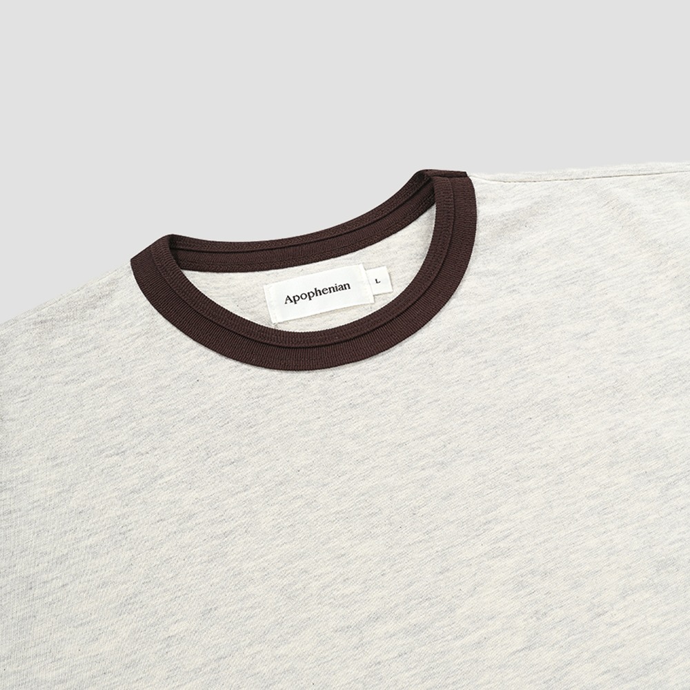 [Apophenian]  Double Crewneck T-shirt Oatmeal