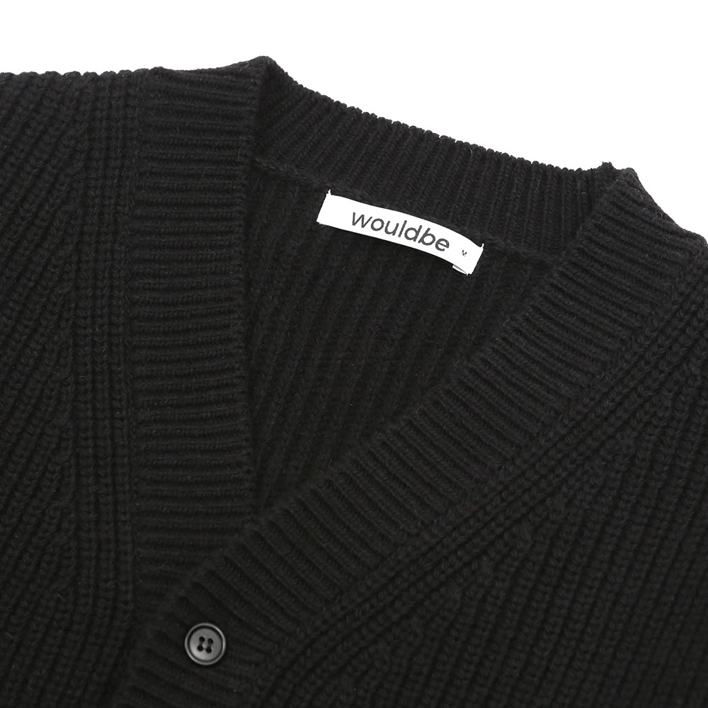 [Would Be]  Heavy Cashmere Cardigan Black
