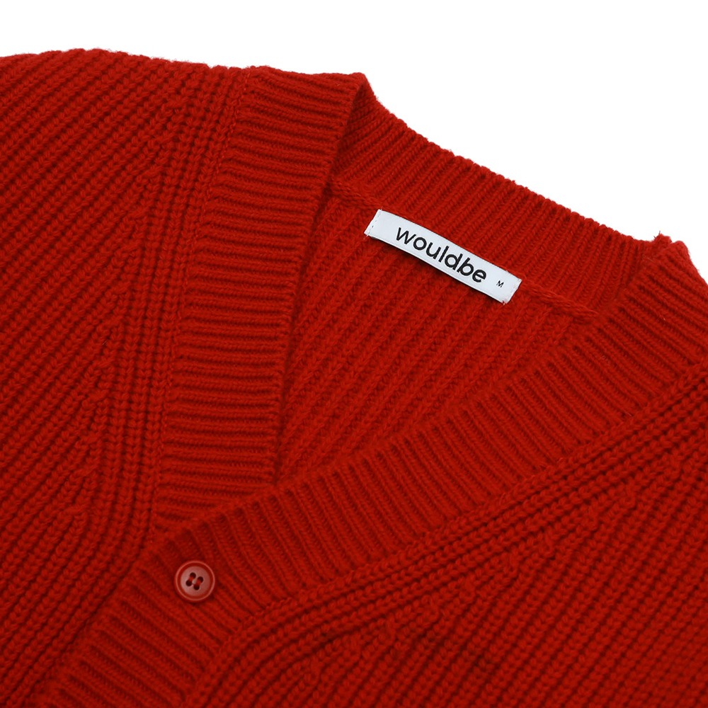 [Would Be]  Heavy Cashmere Cardigan Red
