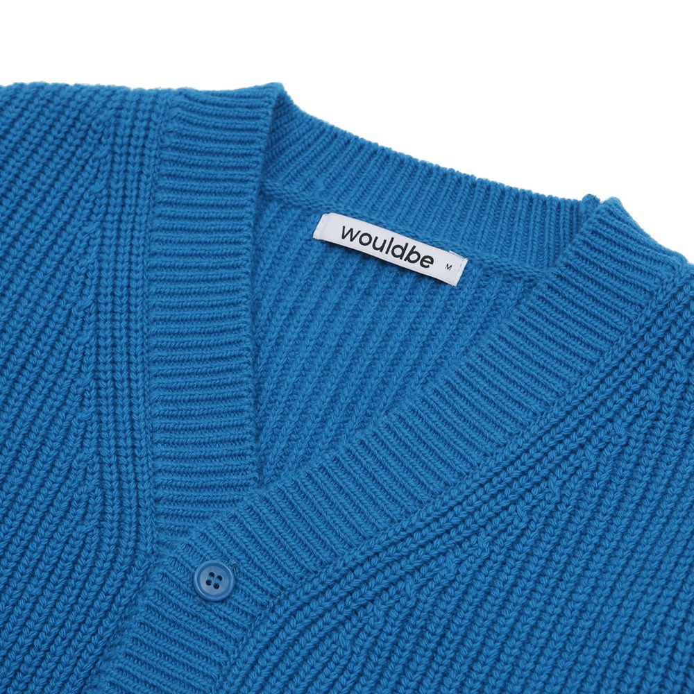 [Would Be]  Heavy Cashmere Cardigan Cobalt Blue