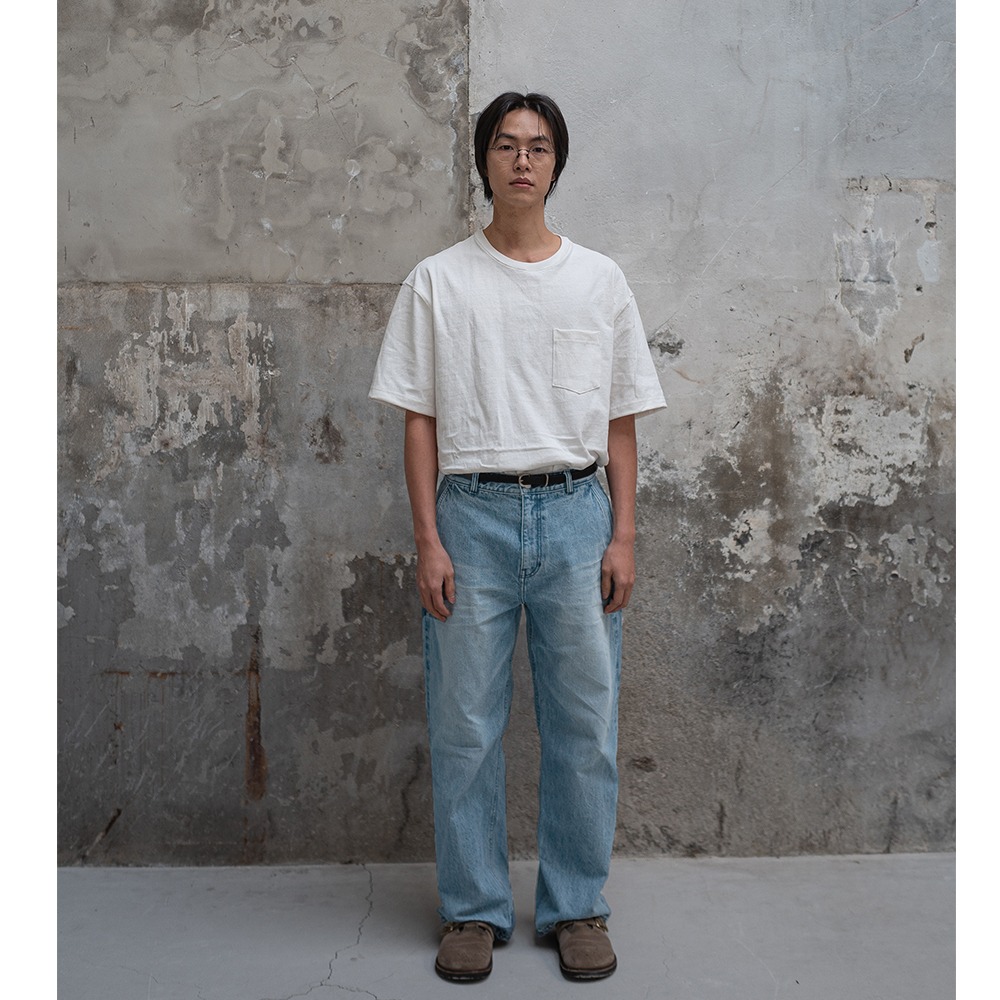 [Ourselves]  24SS Organic Cotton Relaxed Denim Pants Bleached