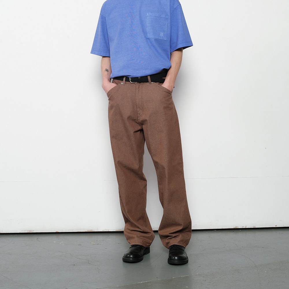 [Horlisun]  24SS Blueborn Wide Tapered Color Denim Pants Brown