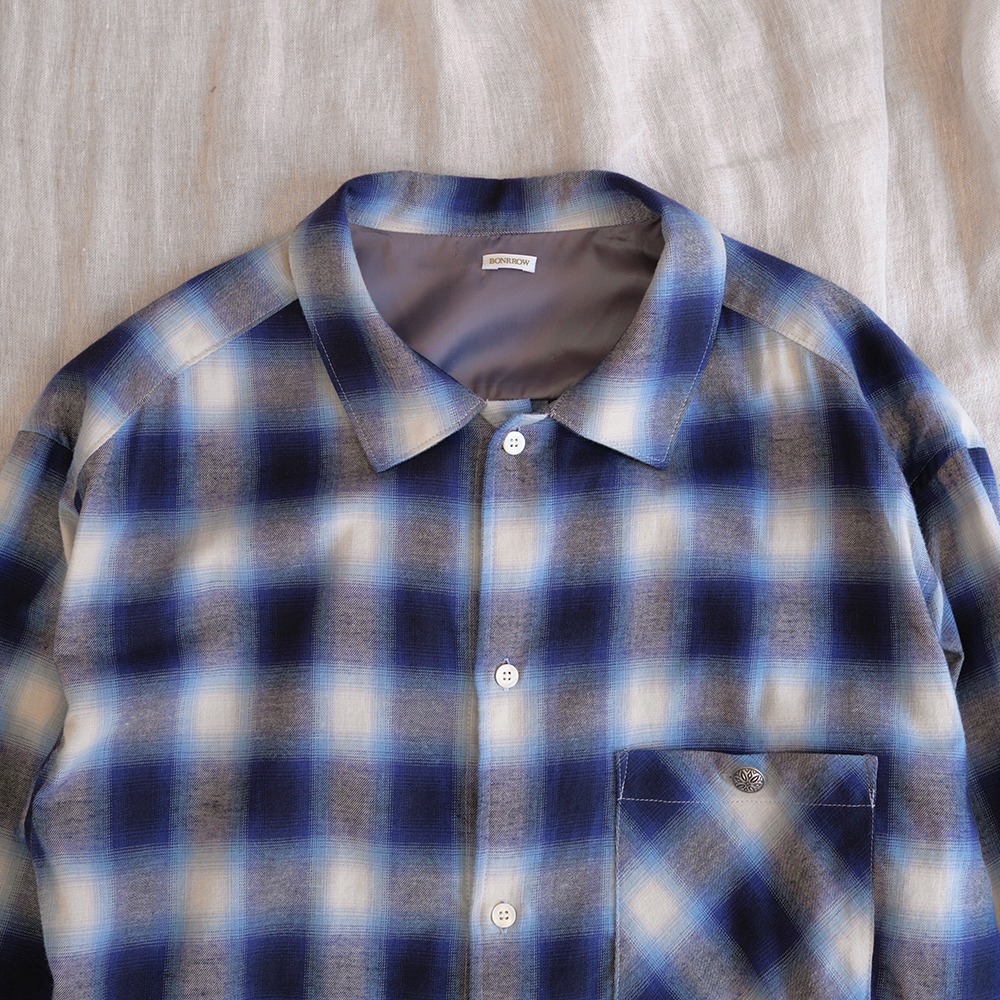 [Bonrrow]  24SS Ombre OV Shirts Blue