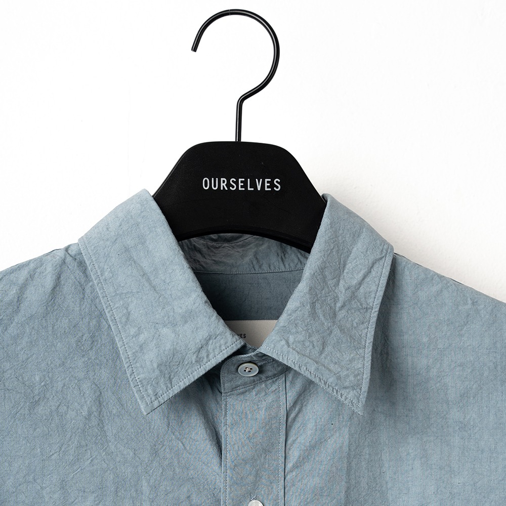 [Ourselves]  24SS Texture Typewriter Relaxed Half Shirts Blue  4/19일 구매건까지 무료 교환 및 무료 반품
