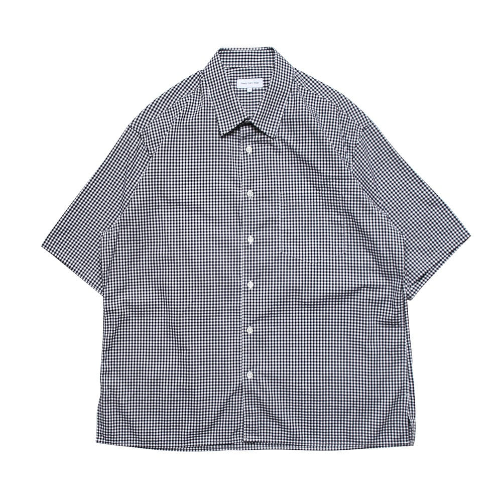 [Steady Every Wear]  Relaxed Half Sleeved Daily Shirts Black Check
