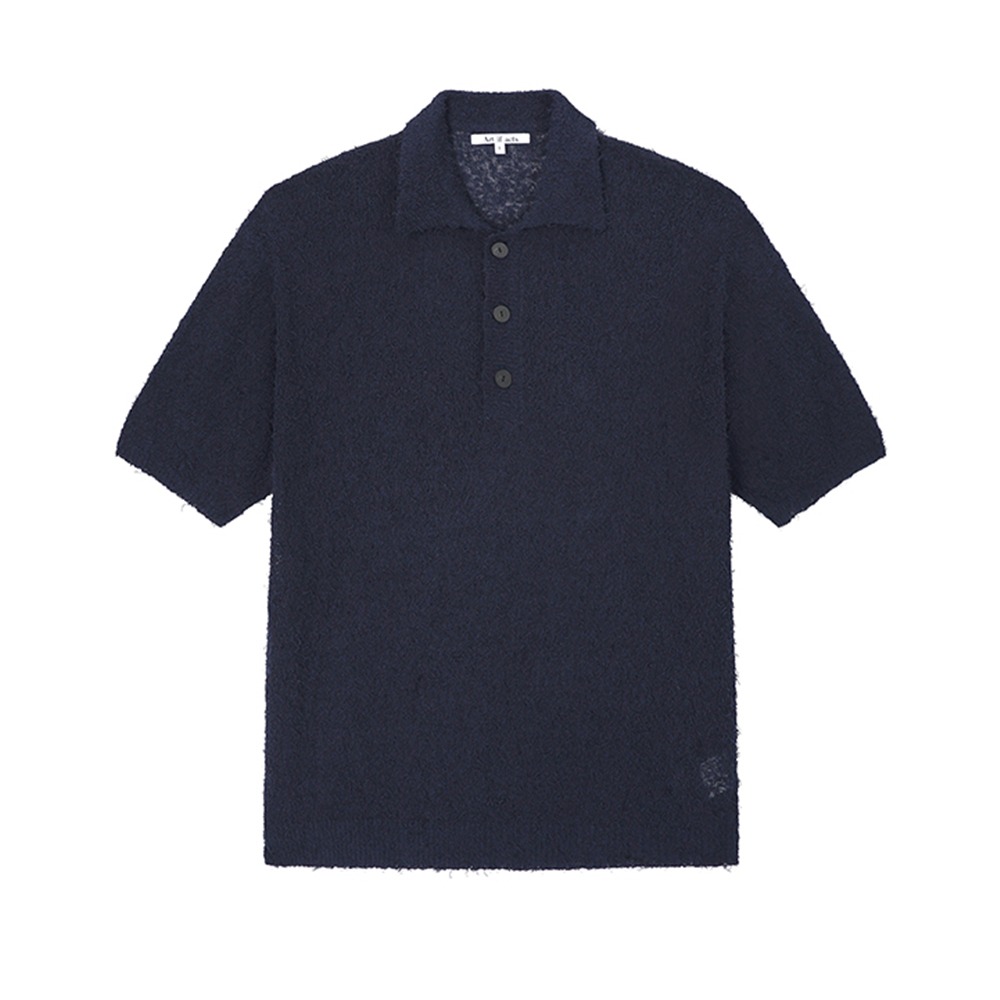 [Art if acts]  Tail Knit Pique Shirt Navy
