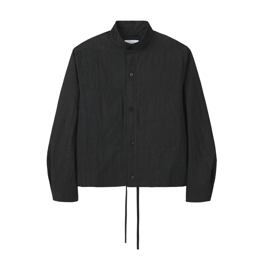 [Art if acts]  Two Pocket Stand Collar Shirt Charcoal